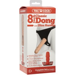 VacULock 8 Inch Classic Dong With Ultra Harness VacULock 8 Inch Classic Dong With Ultra Harness