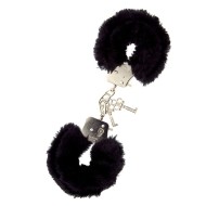 Furry Metal Handcuffs Black Furry Metal Handcuffs Black