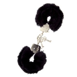 Furry Metal Handcuffs Black Furry Metal Handcuffs Black