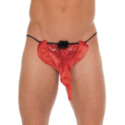 Mens Black GString With Red Elephant Animal Pouch Mens Black GString With Red Elephant Animal Pouch