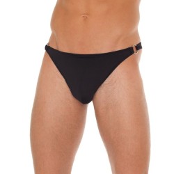 Mens Black GString With Metal Hoop Connectors Mens Black GString With Metal Hoop Connectors