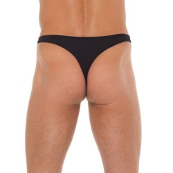 Mens Black GString With Metal Hoop Connectors Mens Black GString With Metal Hoop Connectors