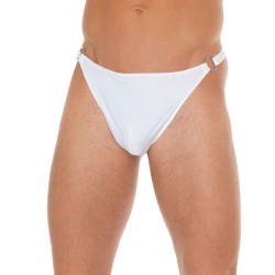 Mens White G String With Metal Hoop Connectors Mens White G String With Metal Hoop Connectors