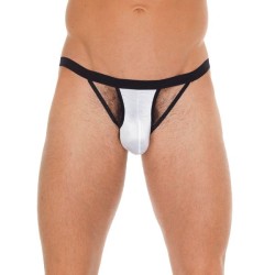 Mens Black GString With White Pouch Mens Black GString With White Pouch