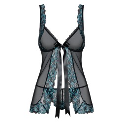 Obsessive Open Front Babydoll And String Black Obsessive Open Front Babydoll And String Black