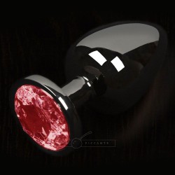 Dolce Piccante Graphite Style Small Anal Plug With Red Gem Dolce Piccante Graphite Style Small Anal Plug With Red Gem