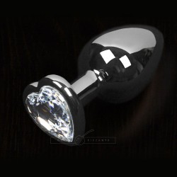 Dolce Piccante Silver Style Small Anal Plug Clear Heart Gem Dolce Piccante Silver Style Small Anal Plug Clear Heart Gem