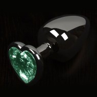 Dolce Piccante Graphite Style Small Butt Plug Green Heart Gem Dolce Piccante Graphite Style Small Butt Plug Green Heart Gem