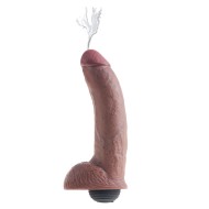 King Cock 9 Inch Squirting Cock With Balls Brown King Cock 9 Inch Squirting Cock With Balls Brown