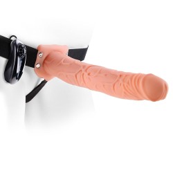 Fetish Fantasy Series 11 Inch Vibrating Hollow Strap On Flesh Fetish Fantasy Series 11 Inch Vibrating Hollow Strap On Flesh