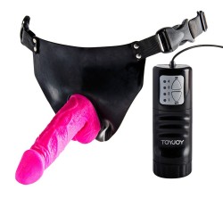 ToyJoy Pink Powergirl Strap On Vibrating Dong ToyJoy Pink Powergirl Strap On Vibrating Dong