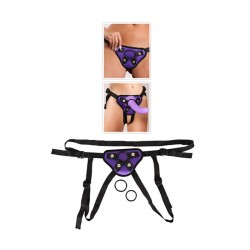 Purple And Black Universal Harness Strap On Purple And Black Universal Harness Strap On