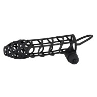 Black Velvet Soft Touch Penis Cage Sleeve And Vibe Black Velvet Soft Touch Penis Cage Sleeve And Vibe