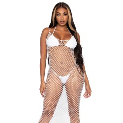 Leg Avenue Woven Twist Net Maxi Dress White UK 6 to 12 Leg Avenue Woven Twist Net Maxi Dress White UK 6 to 12
