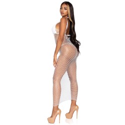 Leg Avenue Woven Twist Net Maxi Dress White UK 6 to 12 Leg Avenue Woven Twist Net Maxi Dress White UK 6 to 12