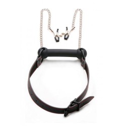 XR Silicone Bit Gag with Nipple Clamps XR Silicone Bit Gag with Nipple Clamps