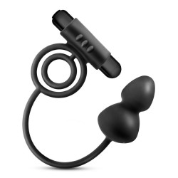 Anal Adventures Platinum Plug With Vibrating Cock Ring Anal Adventures Platinum Plug With Vibrating Cock Ring