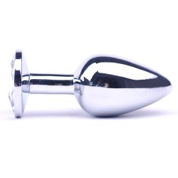 Large Metal Anal Plug With Clear Crystal Large Metal Anal Plug With Clear Crystal