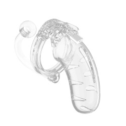 Man Cage 11  Male 4.5 Inch Clear Chastity Cage With Anal Plug Man Cage 11  Male 4.5 Inch Clear Chastity Cage With Anal Plug