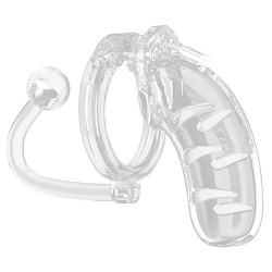Man Cage 11  Male 4.5 Inch Clear Chastity Cage With Anal Plug Man Cage 11  Male 4.5 Inch Clear Chastity Cage With Anal Plug