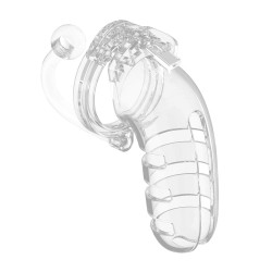 Man Cage 12  Male 5.5 Inch Clear Chastity Cage With Anal Plug Man Cage 12  Male 5.5 Inch Clear Chastity Cage With Anal Plug