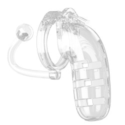 Man Cage 12  Male 5.5 Inch Clear Chastity Cage With Anal Plug Man Cage 12  Male 5.5 Inch Clear Chastity Cage With Anal Plug
