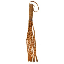 Pain Medieval Braided 15 Inch Italian Leather Whip Pain Medieval Braided 15 Inch Italian Leather Whip