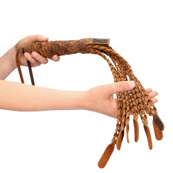 Pain Medieval Braided 15 Inch Italian Leather Whip Pain Medieval Braided 15 Inch Italian Leather Whip