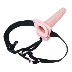 Erection Assistant Hollow Vibrating StrapOn 6 inch Flesh Pink Erection Assistant Hollow Vibrating StrapOn 6 inch Flesh Pink