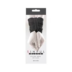 Sinful 25 Foot Nylon Rope Black Sinful 25 Foot Nylon Rope Black