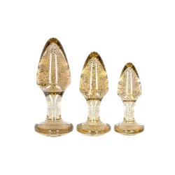 Ouch Golden Glitter Acrylic Butt Plug Set Ouch Golden Glitter Acrylic Butt Plug Set