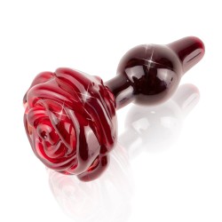 Icicles No. 76 Glass Rose Butt Plug Icicles No. 76 Glass Rose Butt Plug