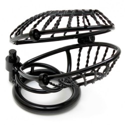 Opening Metal Male Chastity Device With 2 Padlocks Opening Metal Male Chastity Device With 2 Padlocks