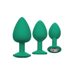 Cheeky Gems Butt Plugs 3 Piece Set Green Cheeky Gems Butt Plugs 3 Piece Set Green