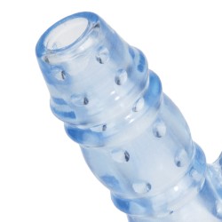 3 Way Double Dolphin Blue Penis Sleeve With Vibrating Bullet 3 Way Double Dolphin Blue Penis Sleeve With Vibrating Bullet