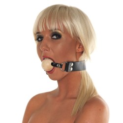 Leather Gag With Wooden Ball Leather Gag With Wooden Ball